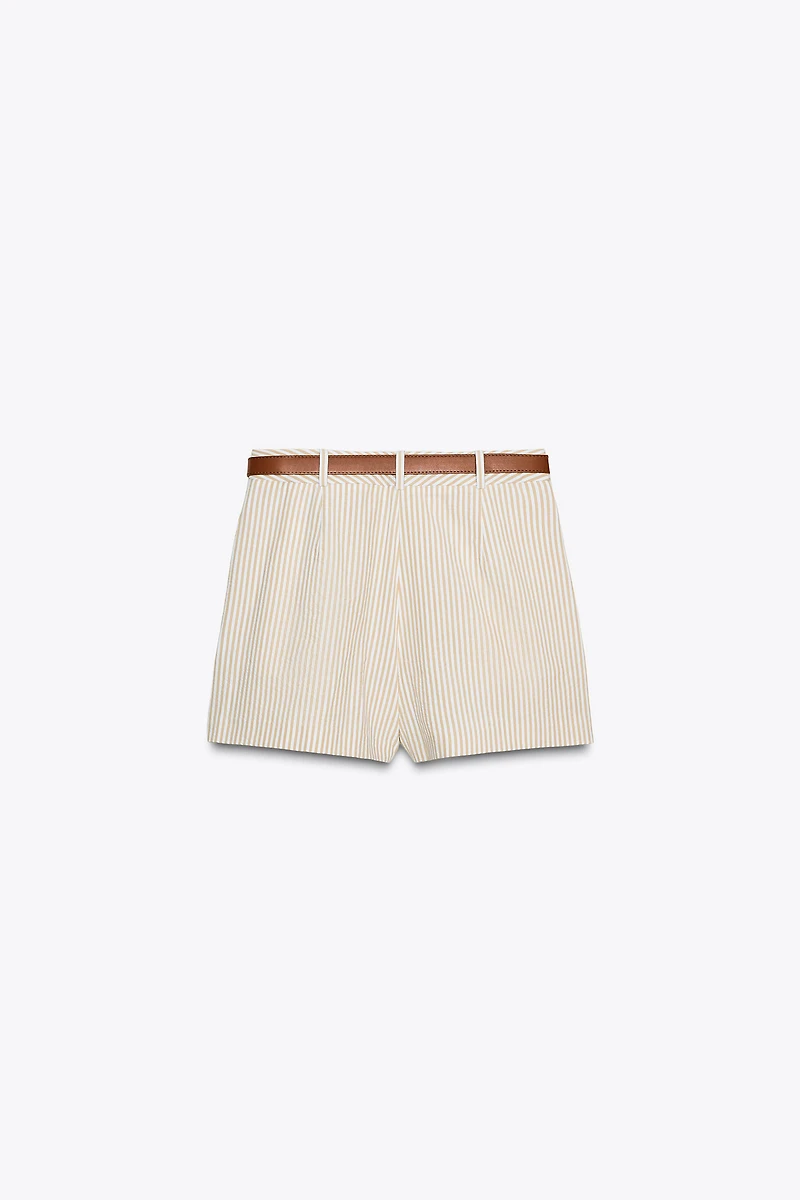STRIPED BELTED CULOTTES