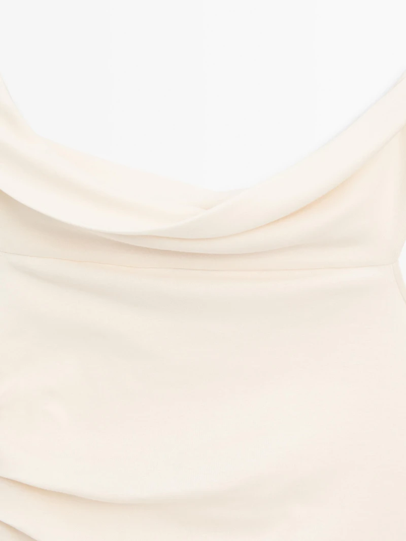 Draped strapless top