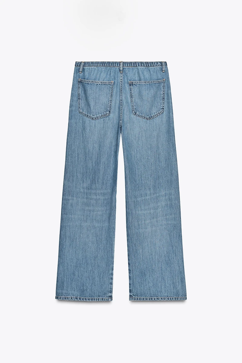 TRF FLOWY DRAWSTRING DENIM PANTS