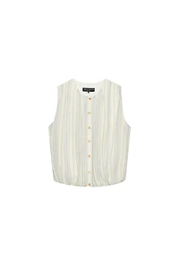 STRIPED BALLOON BLOUSE