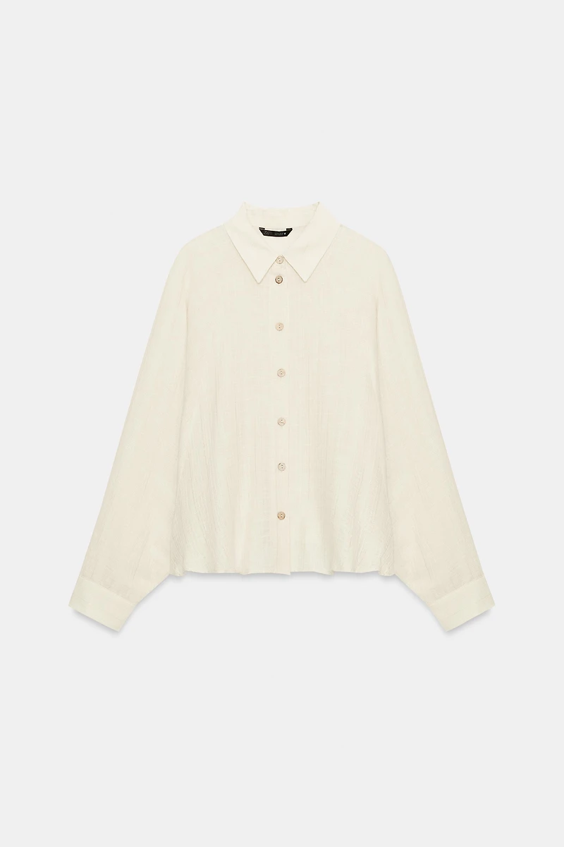 METALLIC THREAD CAPE SHIRT