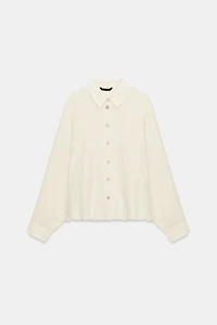 METALLIC THREAD CAPE SHIRT