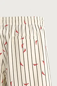 CHILI STRIPE MID-LENGTH SWIMSUIT
