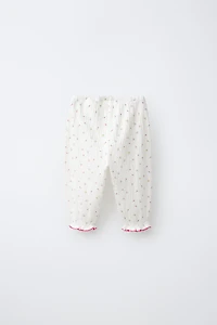 TEXTURED FLORAL PANTS