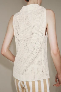 HIGH COLLAR KNIT TOP