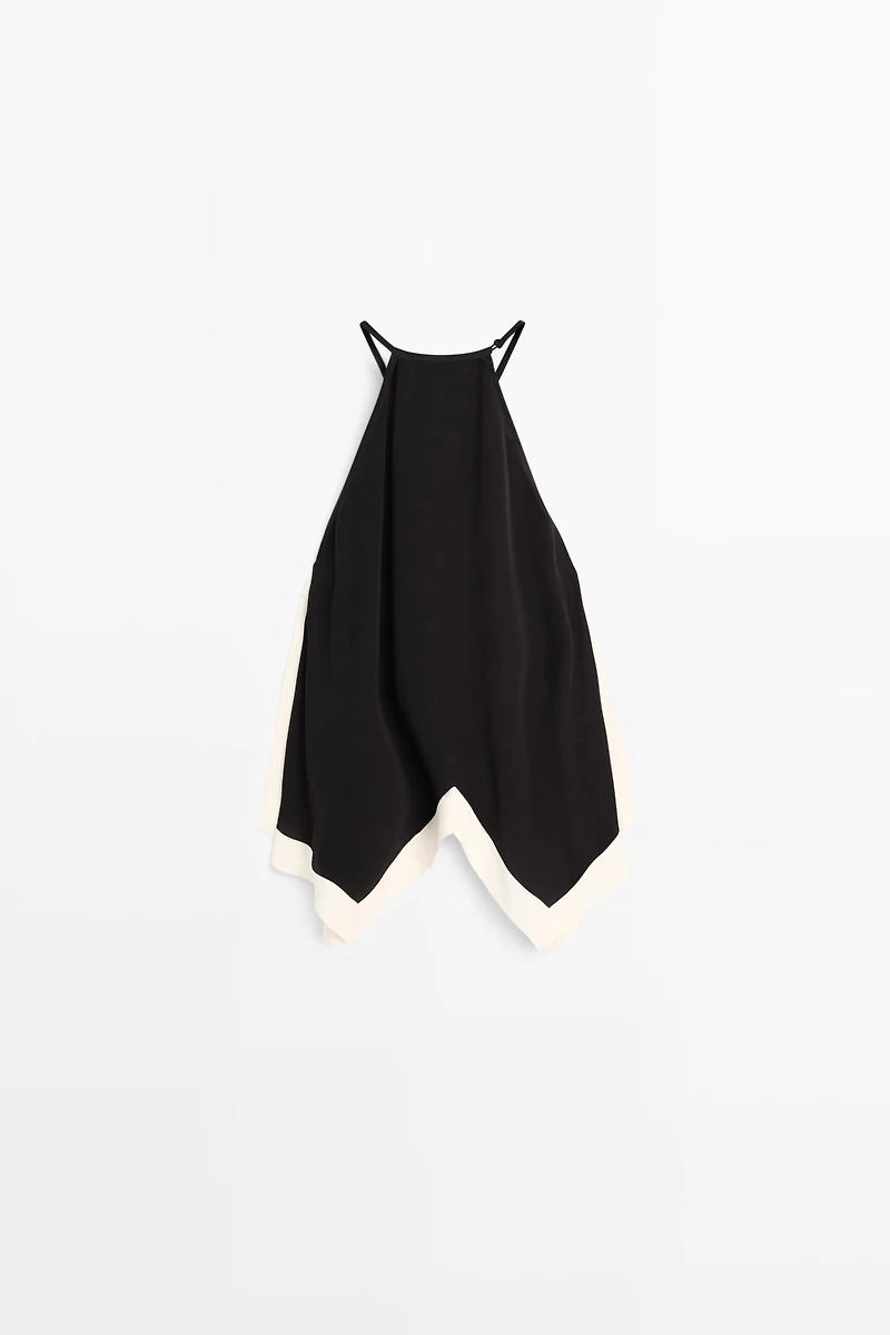 Long contrast halter top