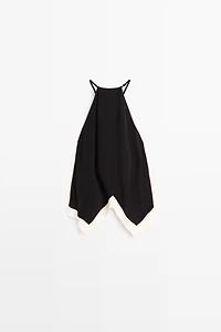 Long contrast halter top