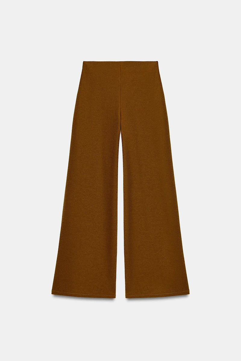 TEXTURED WIDE LEG PANTS