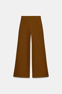 TEXTURED WIDE LEG PANTS