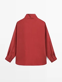 100% silk shirt with button details