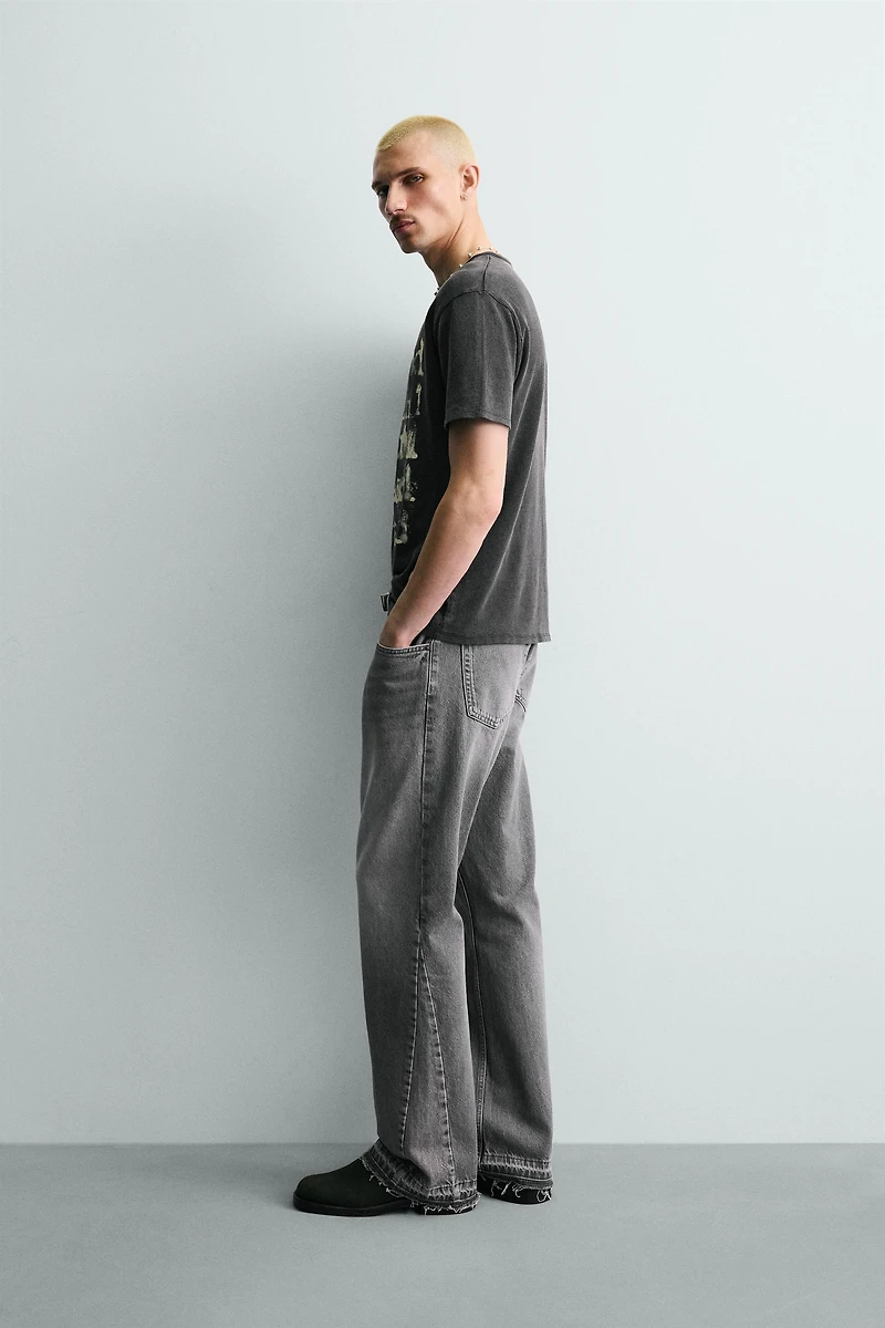 WASHED PRINT KNIT T-SHIRT