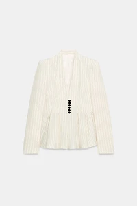 STRIPED PEPLUM BLAZER