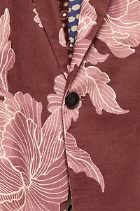 LIMITED EDITION PRINTED LINEN-COTTON RELAXED FIT BLAZER