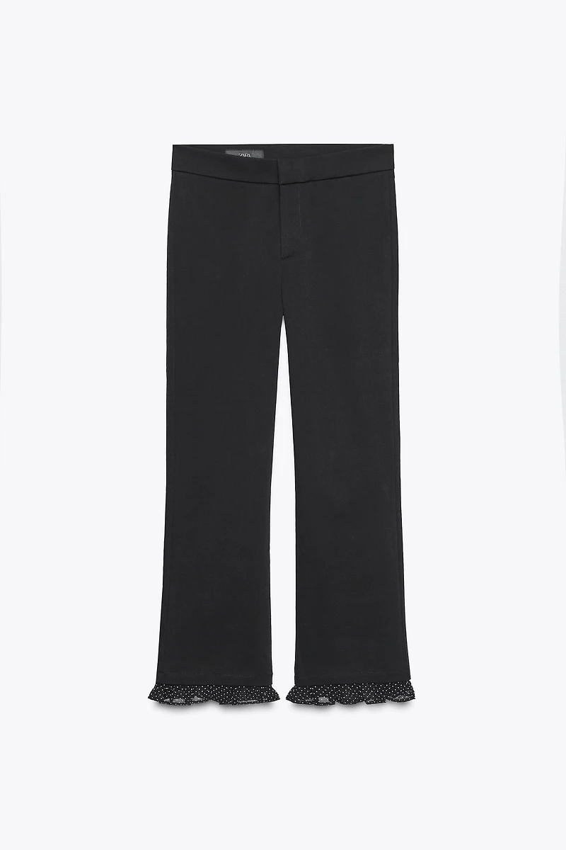 RUFFLED MINI FLARE PANTS
