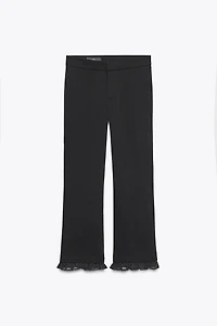 RUFFLED MINI FLARE PANTS