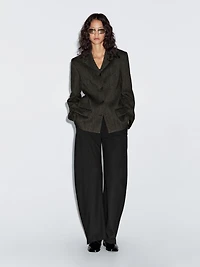 Herringbone wool blend blazer