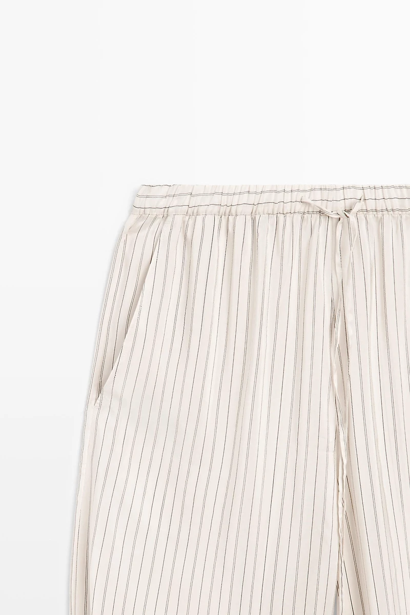Striped flowing drop crotch pants - STUDIO