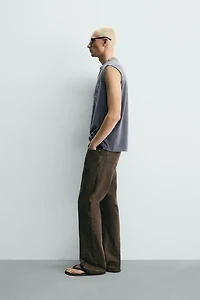WASHED TANK TOP WITH PADLOCK PRINT