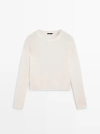 Pull col rond en maille d’alpaga mélangé