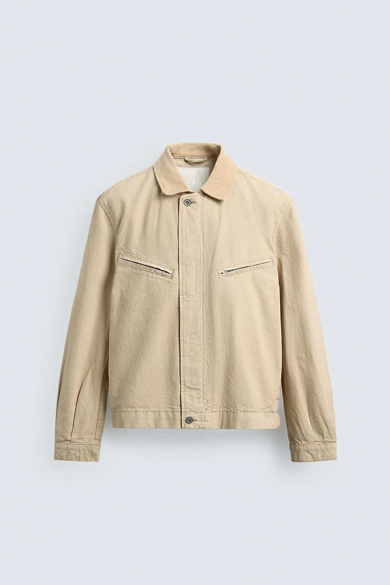 VESTE COURTE COUPE VELOURS CÔTELÉ