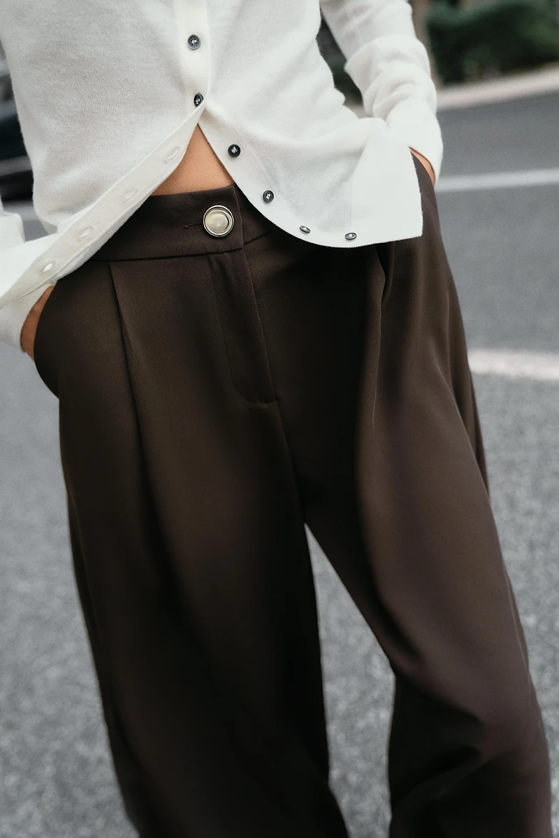 GOLD BUTTON PALAZZO PANTS