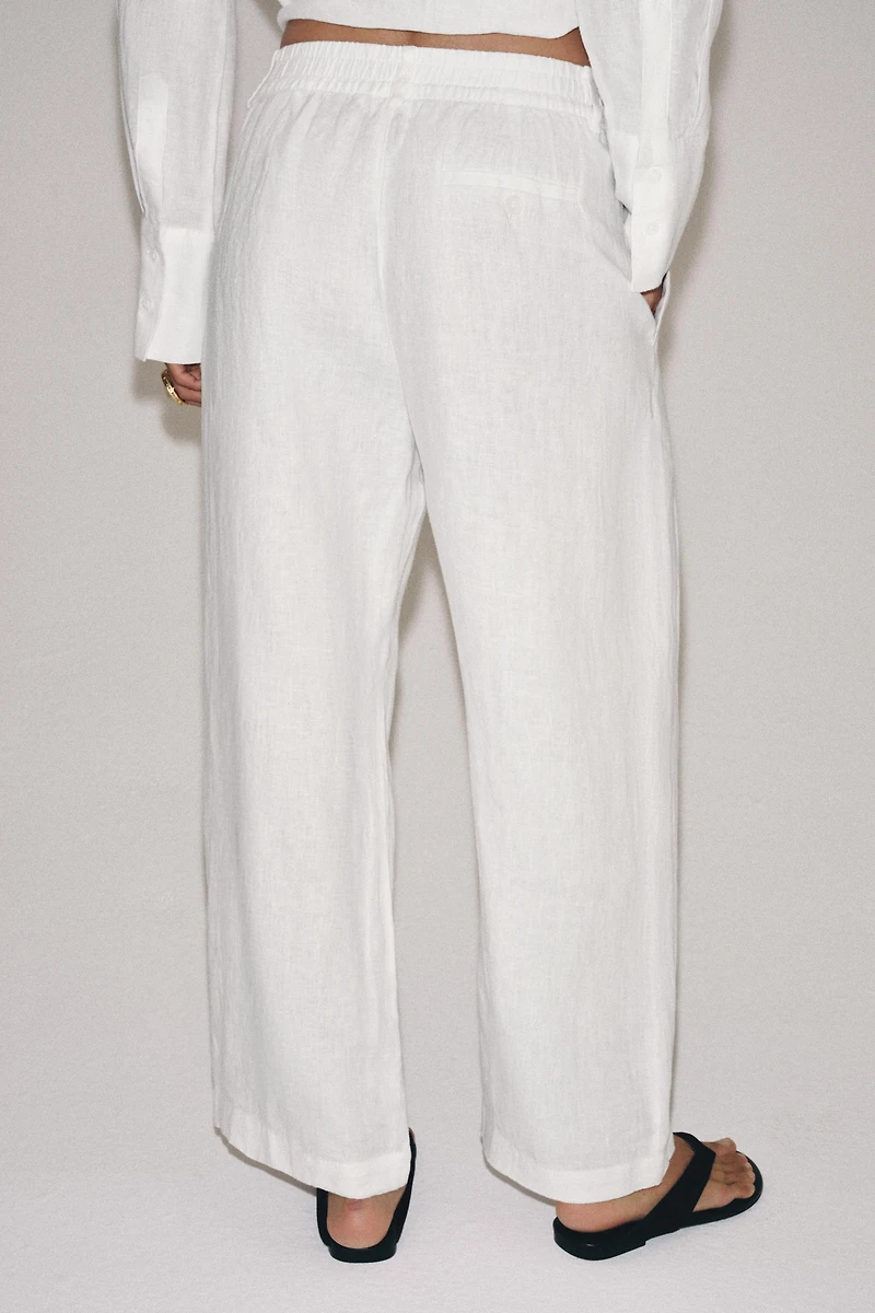 PANTALON À PLIS 100 % LIN ZW COLLECTION