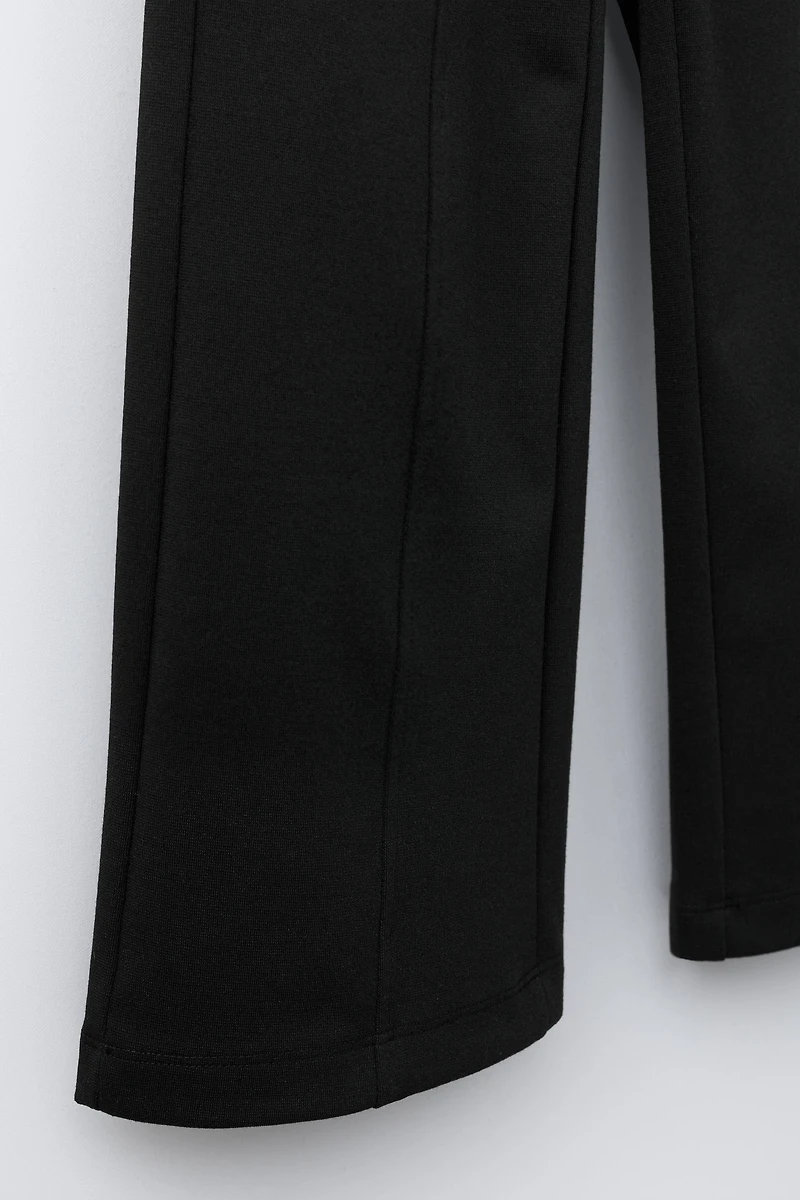 PONTE KNIT WIDE LEG PANTS