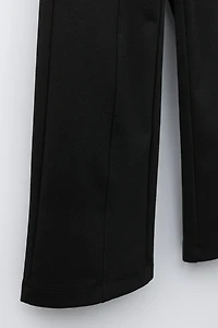 PONTE KNIT WIDE LEG PANTS