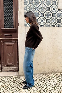 KNIT JEWELED BEAD COLLAR JUMPER