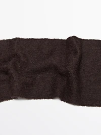 Fringed alpaca and wool blend scarf