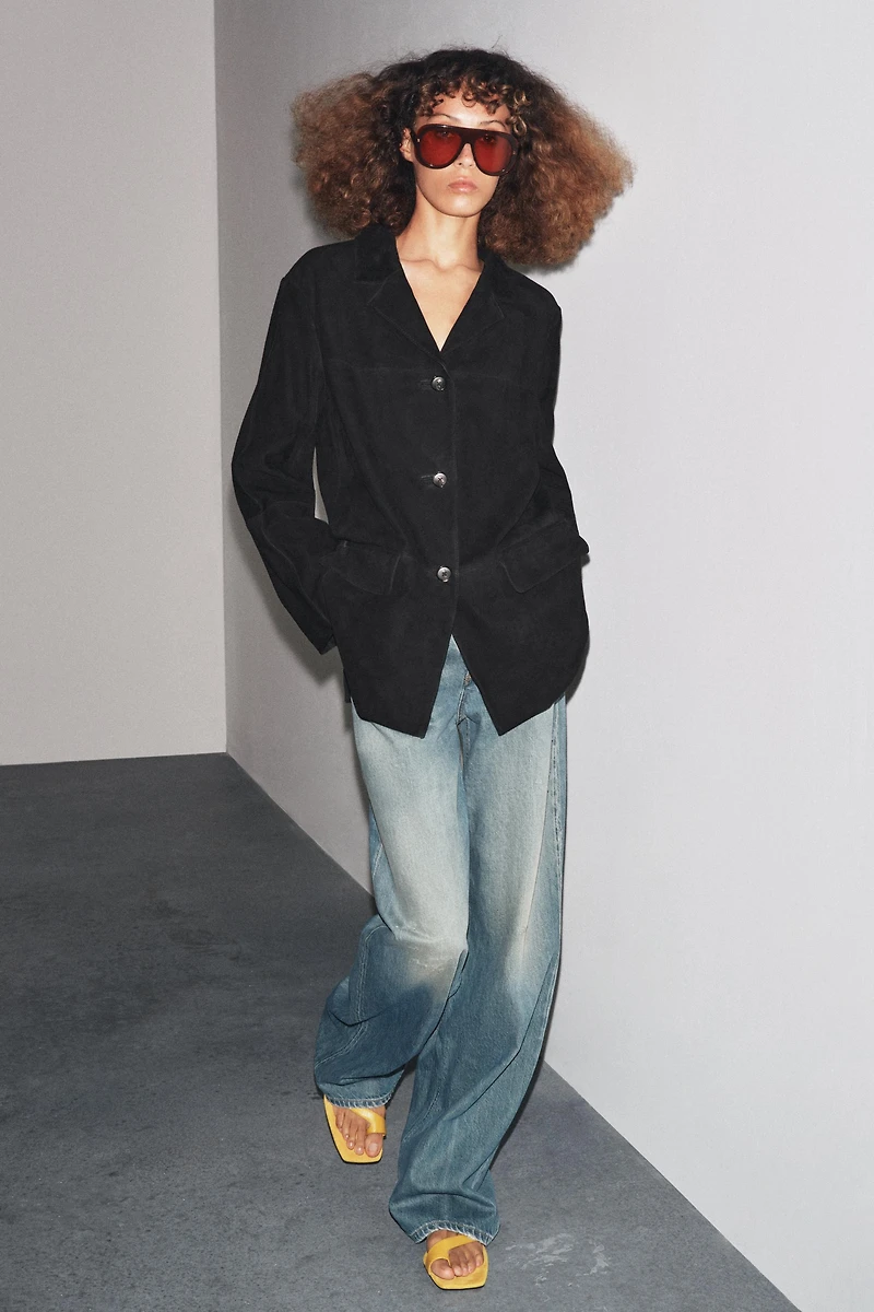 LIMITED EDITION ZW COLLECTION 100% SUEDE OVERSIZE BLAZER