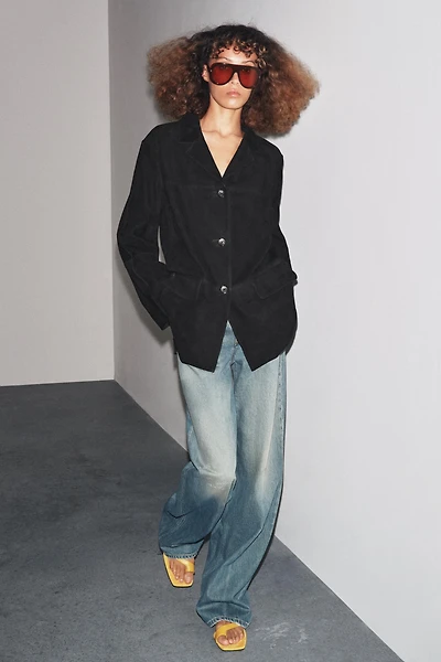 LIMITED EDITION ZW COLLECTION 100% SUEDE OVERSIZE BLAZER