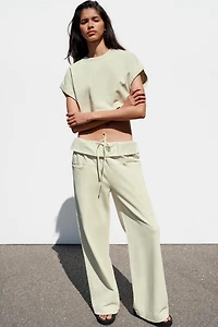 POPLIN WAIST PANTS