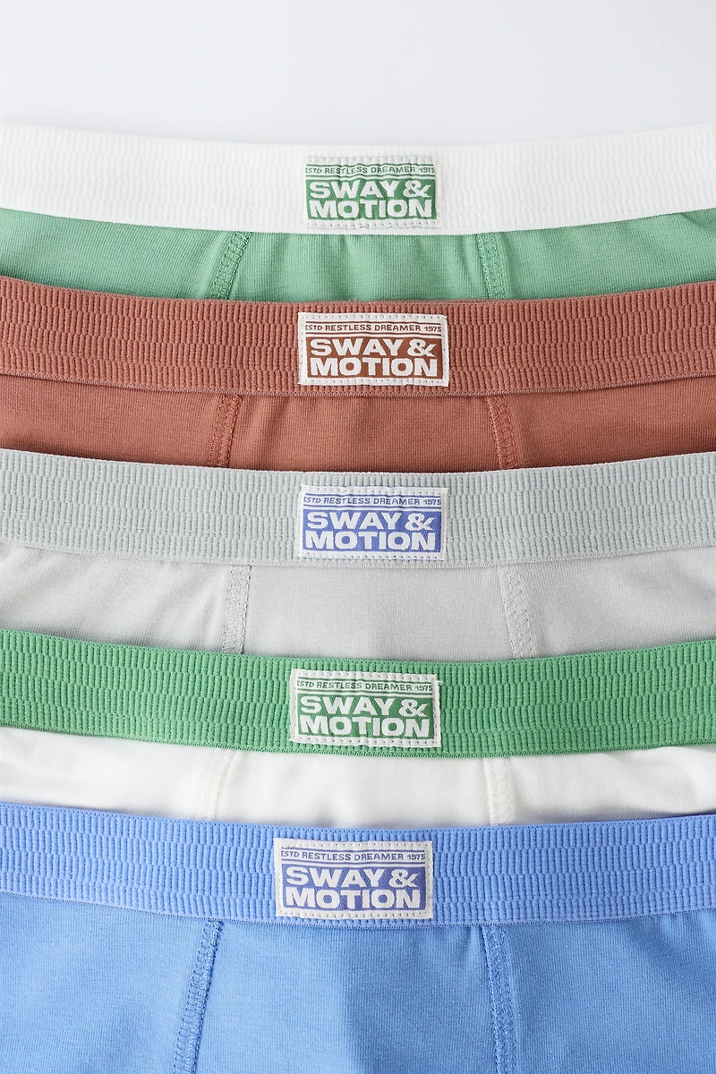 2-6 YEARS/ FIVE-PACK OF LABEL BOXERS
