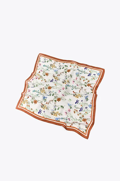 CONTRAST FLORAL PRINT SCARF