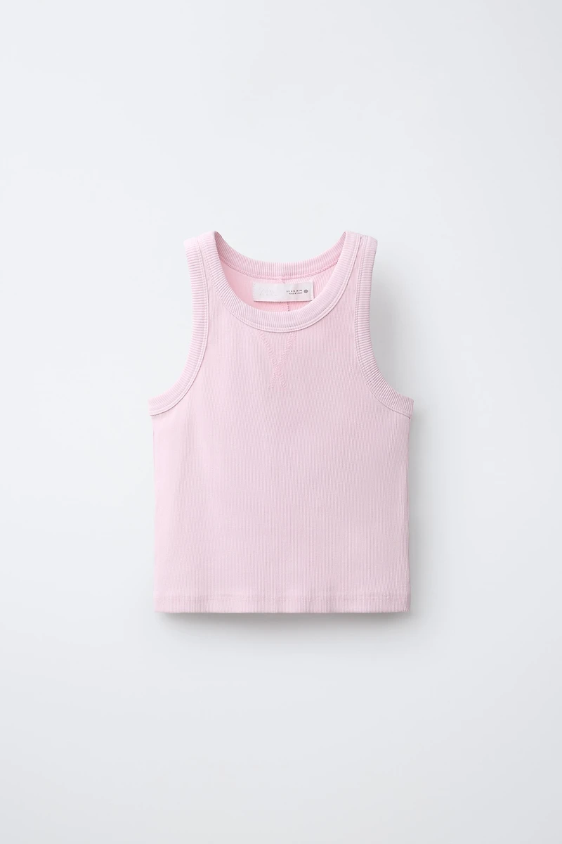 RIBBED WASHED TANK TOP AND BERMUDA SET