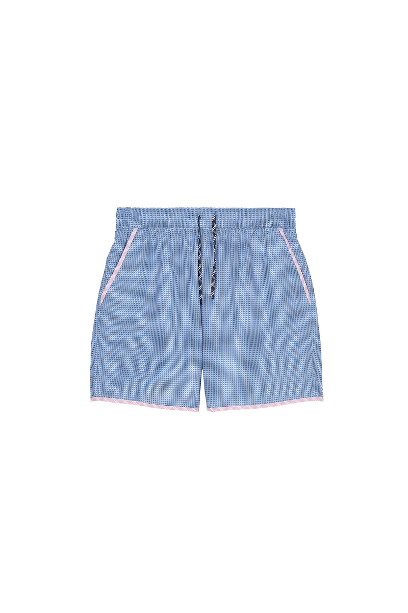 LONG CONTRAST PLAID SWIMSUIT