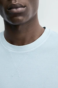 SWEAT REGULAR FIT STRUCTURÉ PIQUÉ