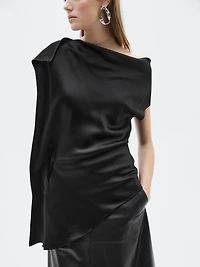 Asymmetric satin top - LIMITED