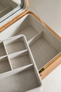 WOODEN JEWELRY BOX WITH MIRROR