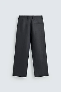100% LINEN PLEATED PANTS