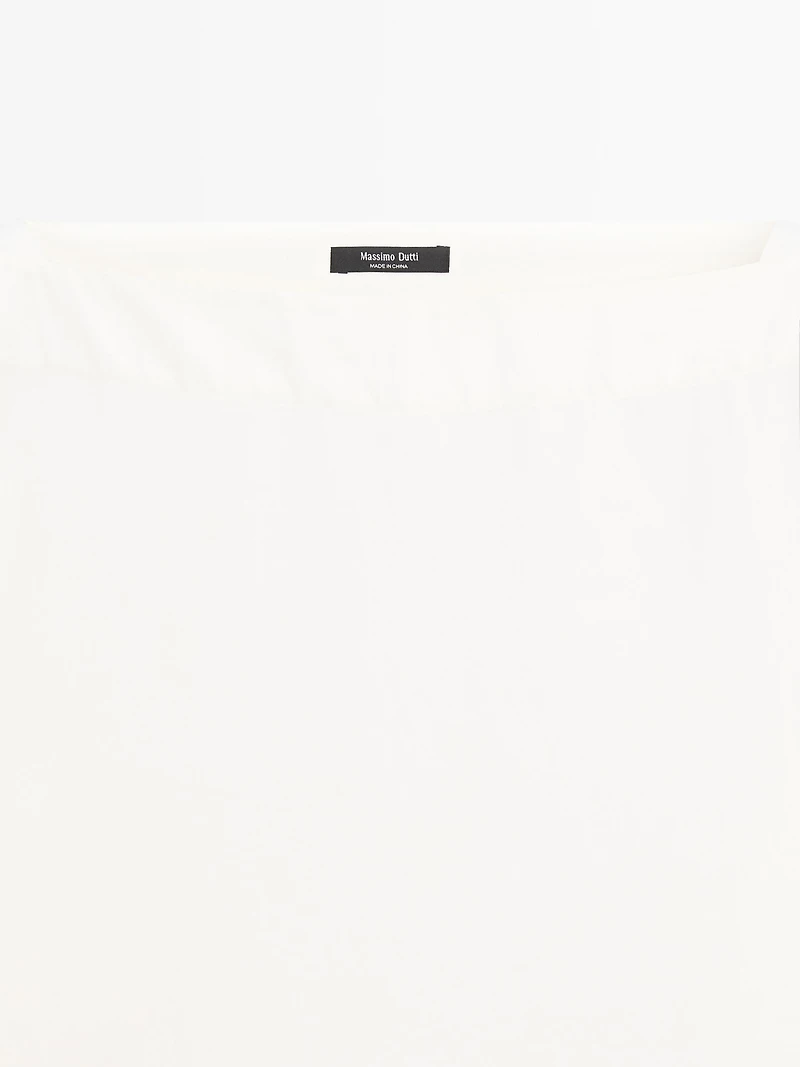 Poplin boat neck blouse