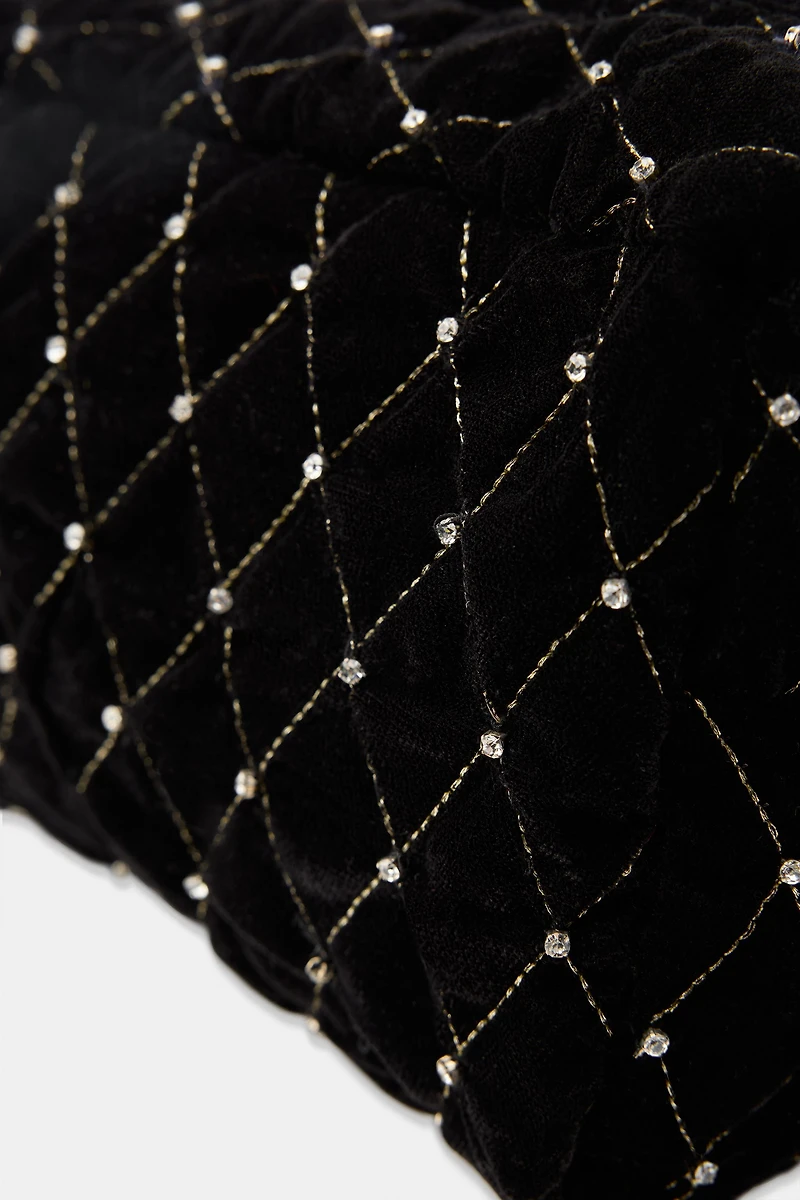 TROUSSE MATELASSÉE EN VELOURS À PAILLETTES