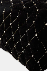 TROUSSE MATELASSÉE EN VELOURS À PAILLETTES