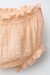 TEXTURED BLOUSE AND BOTTOMS SET
