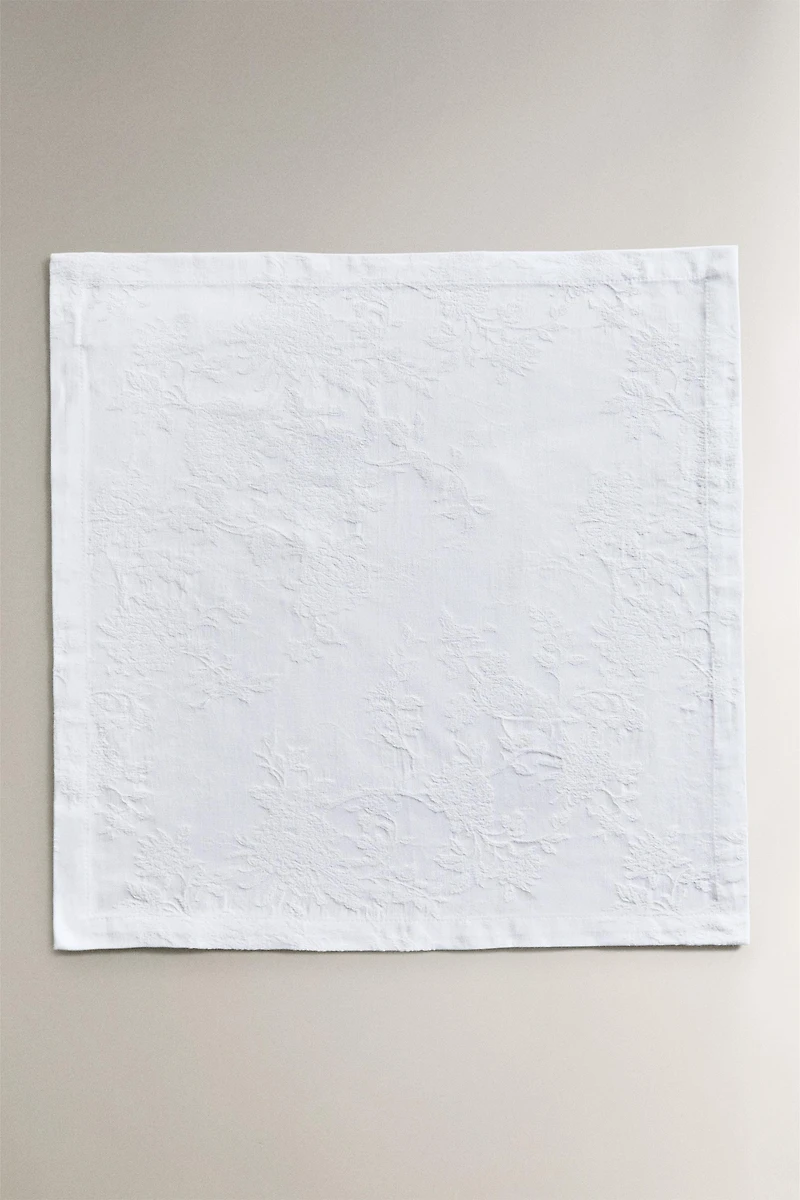 LOT DE 2 SERVIETTES DE TABLE EN COTON JACQUARD