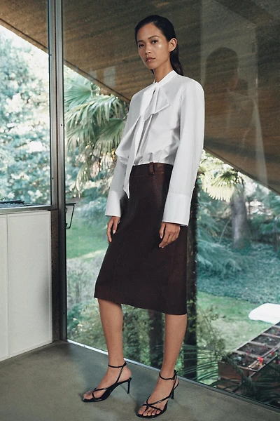 ZW COLLECTION LIMITED EDITION LEATHER MIDI SKIRT