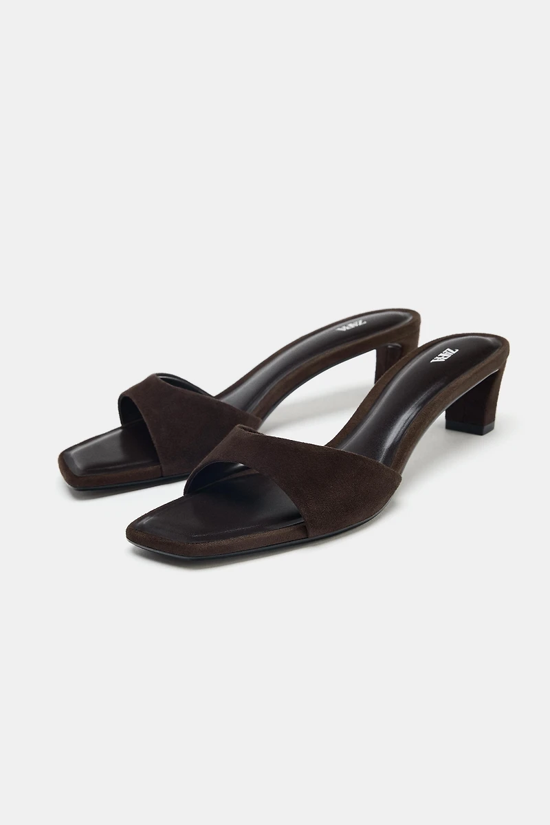 SUEDE HEELED SANDALS