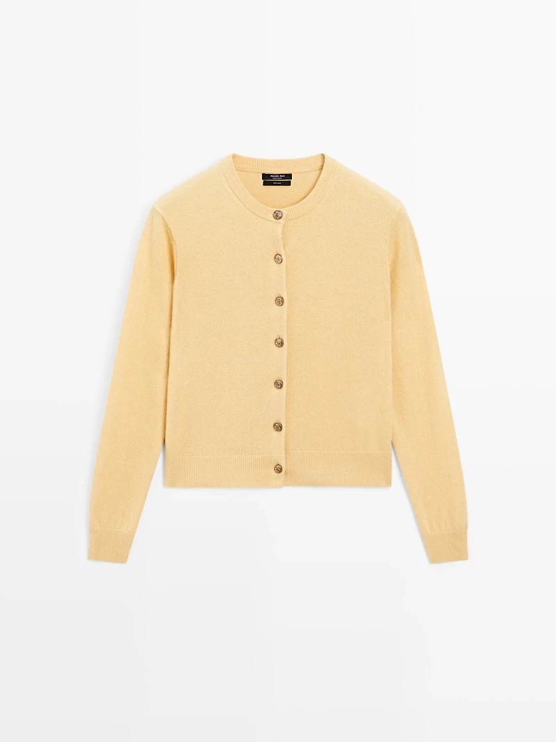Cardigan boutons dorés 100 % laine