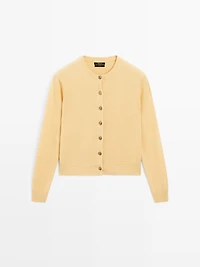 Cardigan boutons dorés 100 % laine